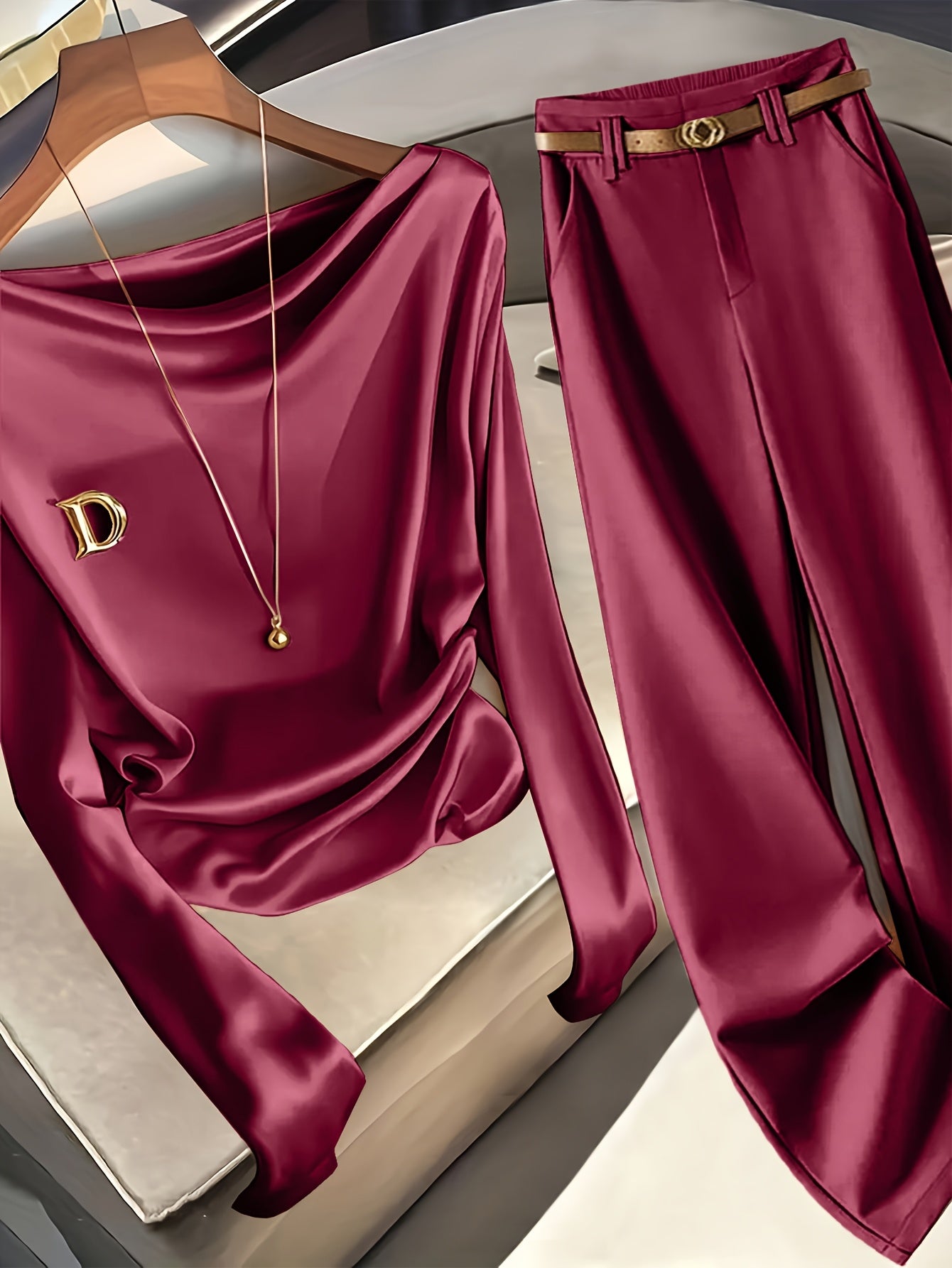 Dominique™ | Premium Ensemble Haut Manches Longues et Pantalon Slim – Look Élégant Polyvalent