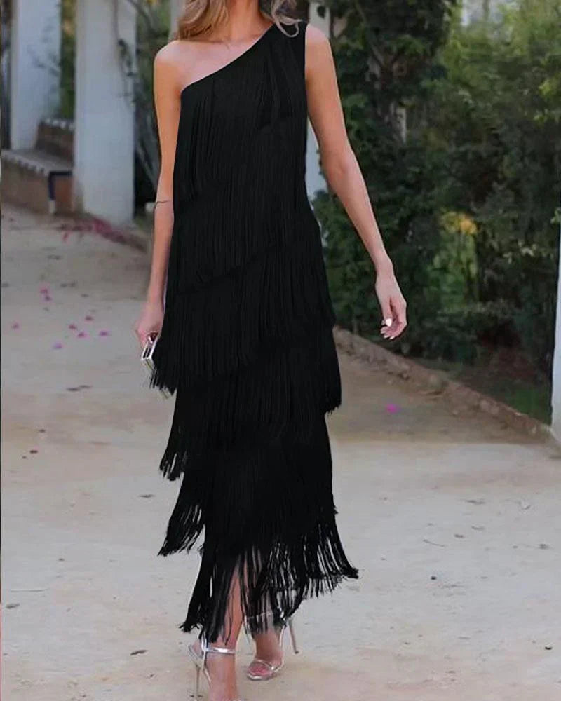 Dalia - Robe élégante avec franges