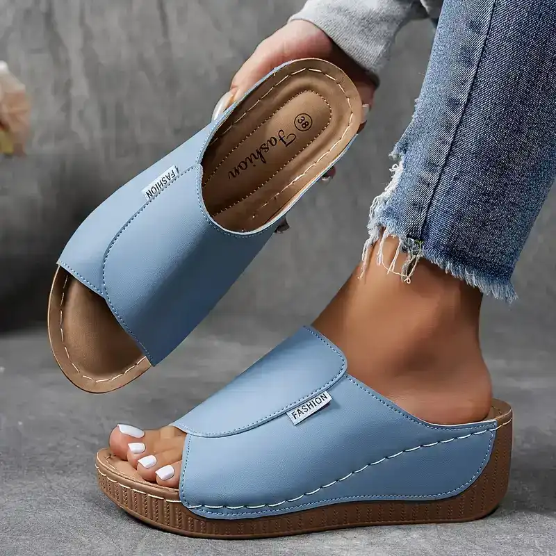 Calma™ | Slides confortables avec soutien de la voûte plantaire – Sandales femme unies – Respirantes
