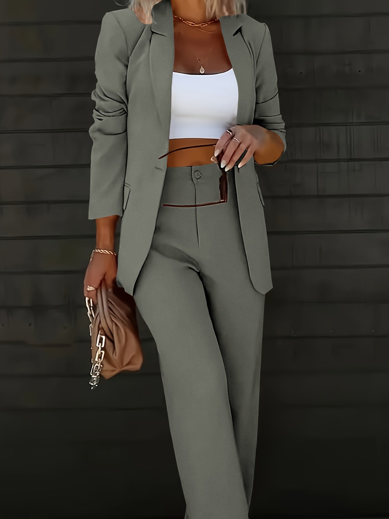 Camille™ | PREMIUM Ensemble Veste & Pantalon Élégant – Look Professionnel Toute Saison