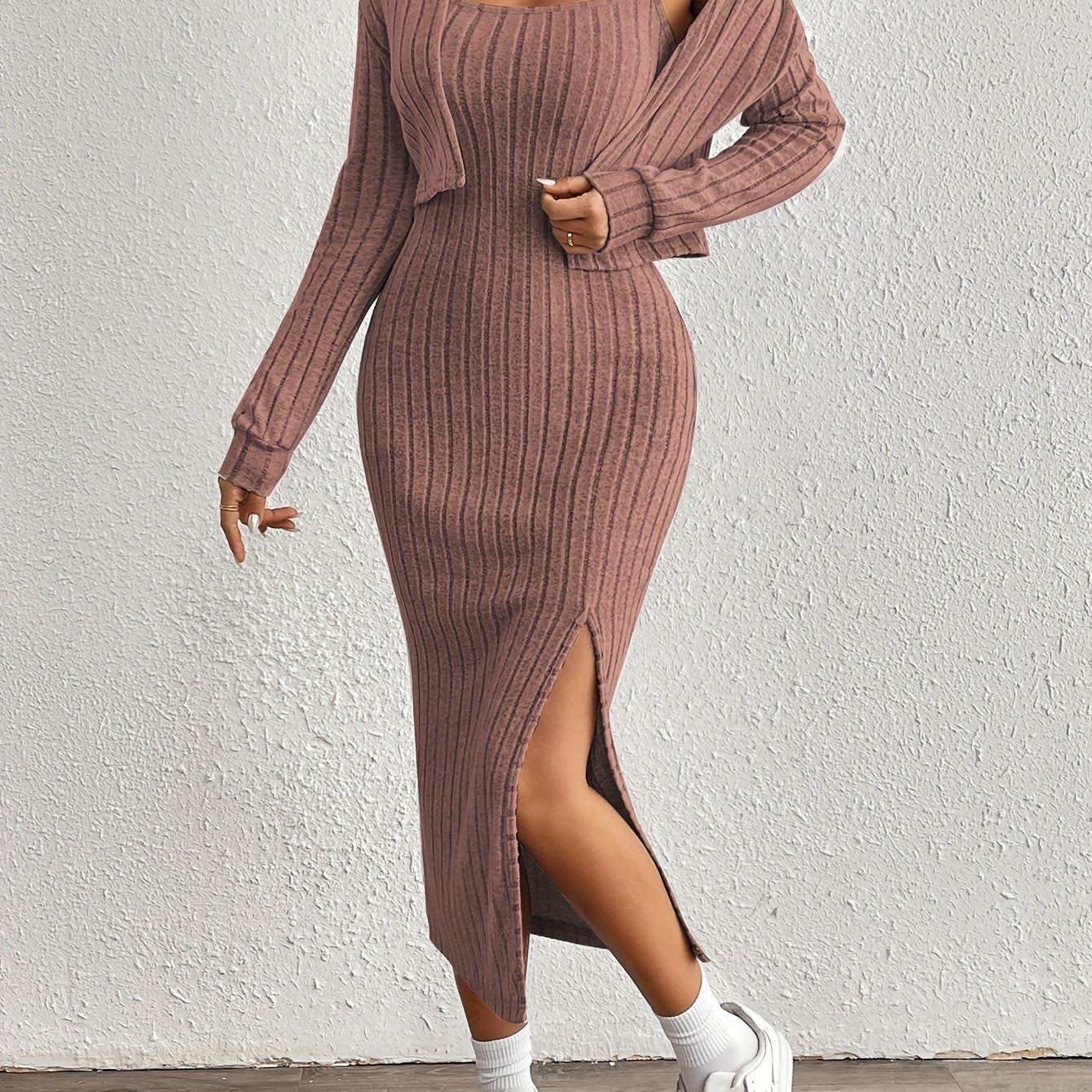 Eva™ | Ensemble Deux-Pièces Fleece Sportif avec Veste – Look Élégant et Confortable