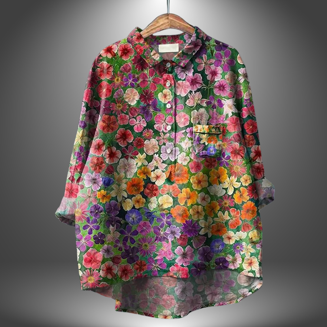 Luiza™ | Chemise Florale Artisanale