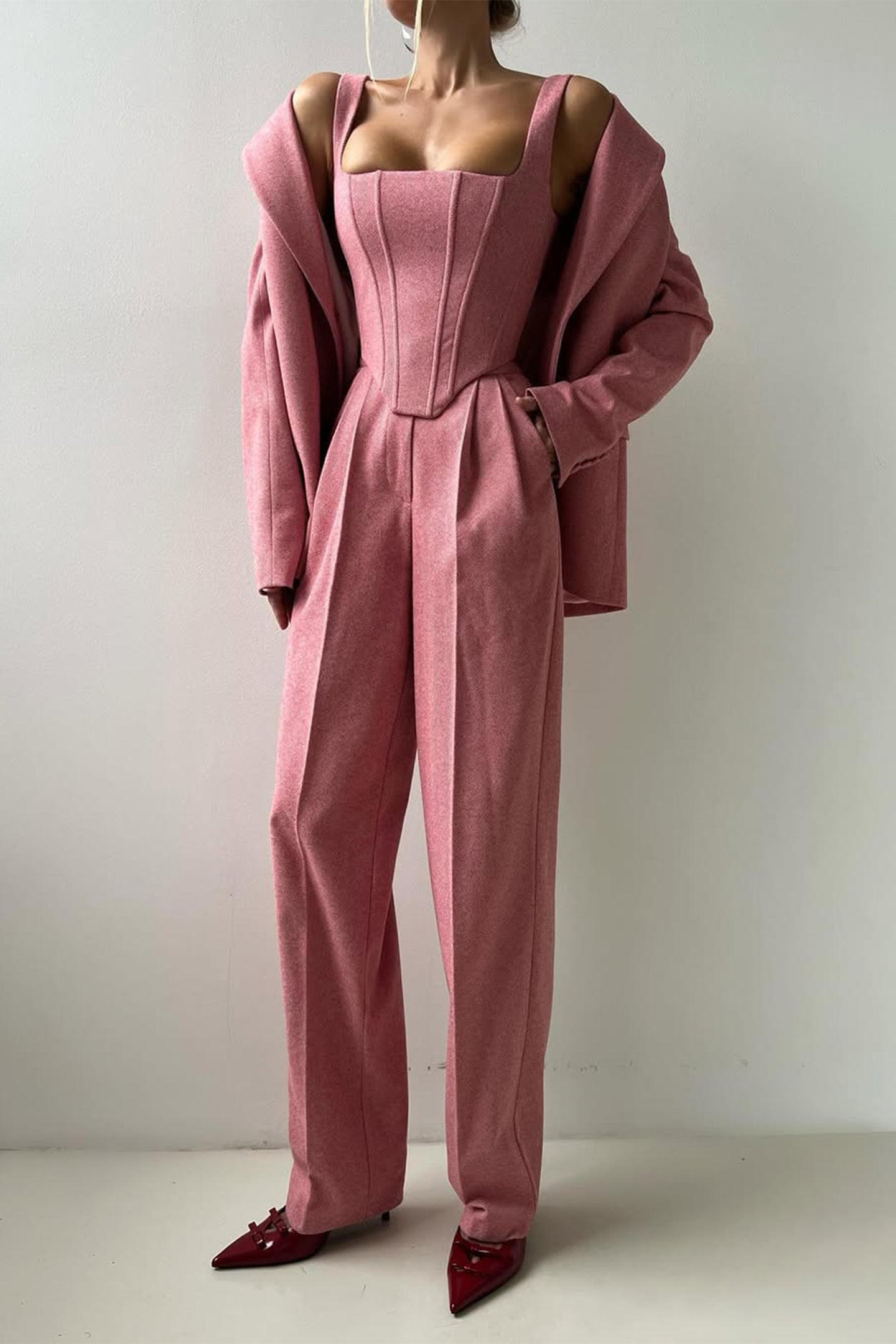 Dolce™ | Premium Ensemble à Trois Pièces avec Blazer Double Boutonnage