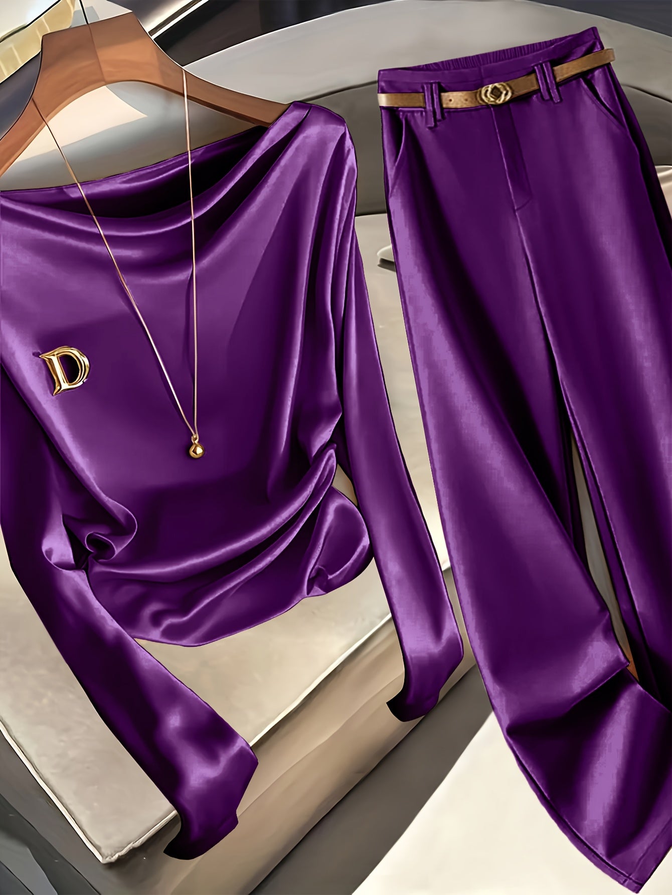 Dominique™ | Premium Ensemble Haut Manches Longues et Pantalon Slim – Look Élégant Polyvalent