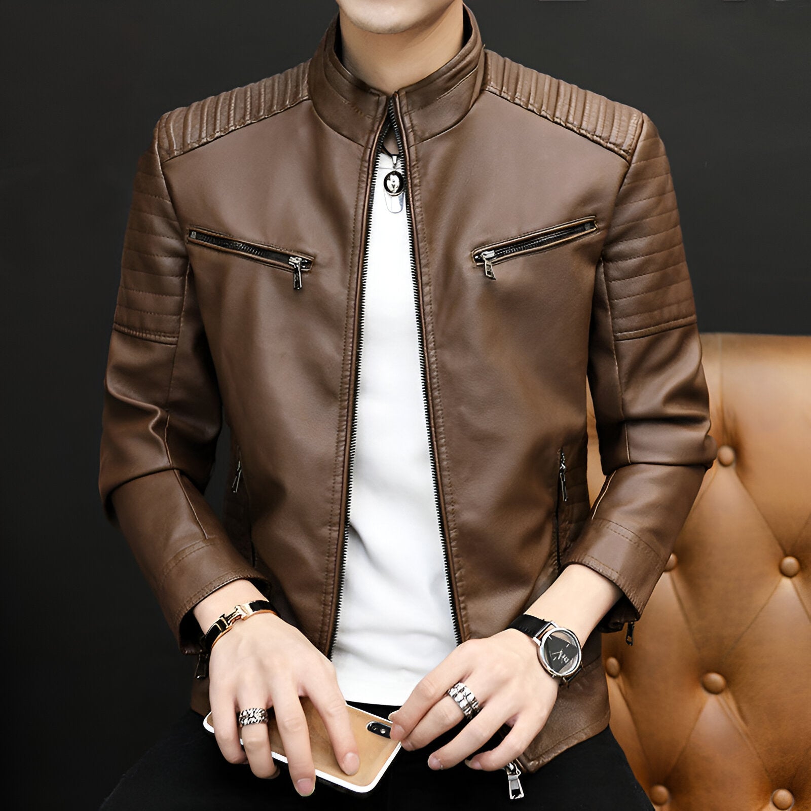 Audrey™ | Veste en Cuir Intemporelle