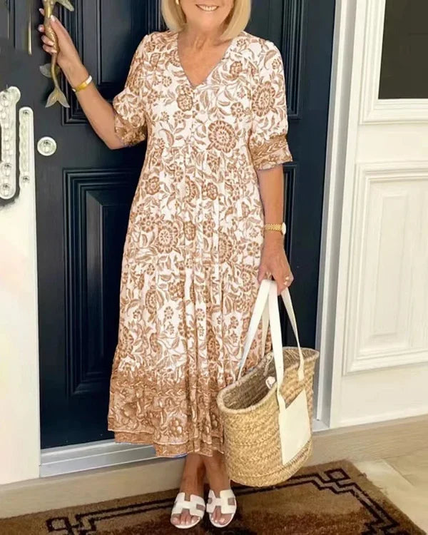 Caroline | Robe Élégante à Col Haut
