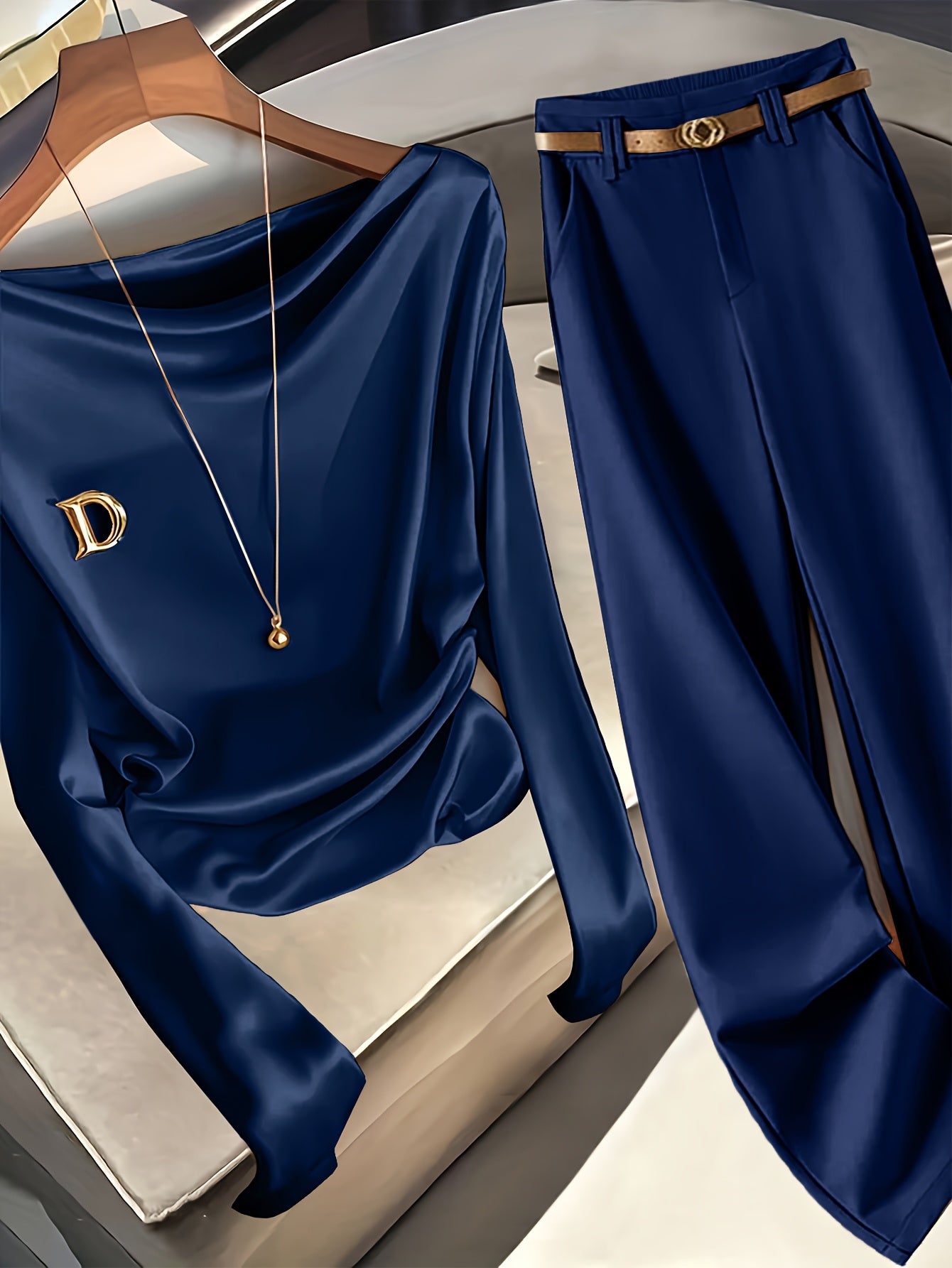 Dominique™ | Premium Ensemble Haut Manches Longues et Pantalon Slim – Look Élégant Polyvalent