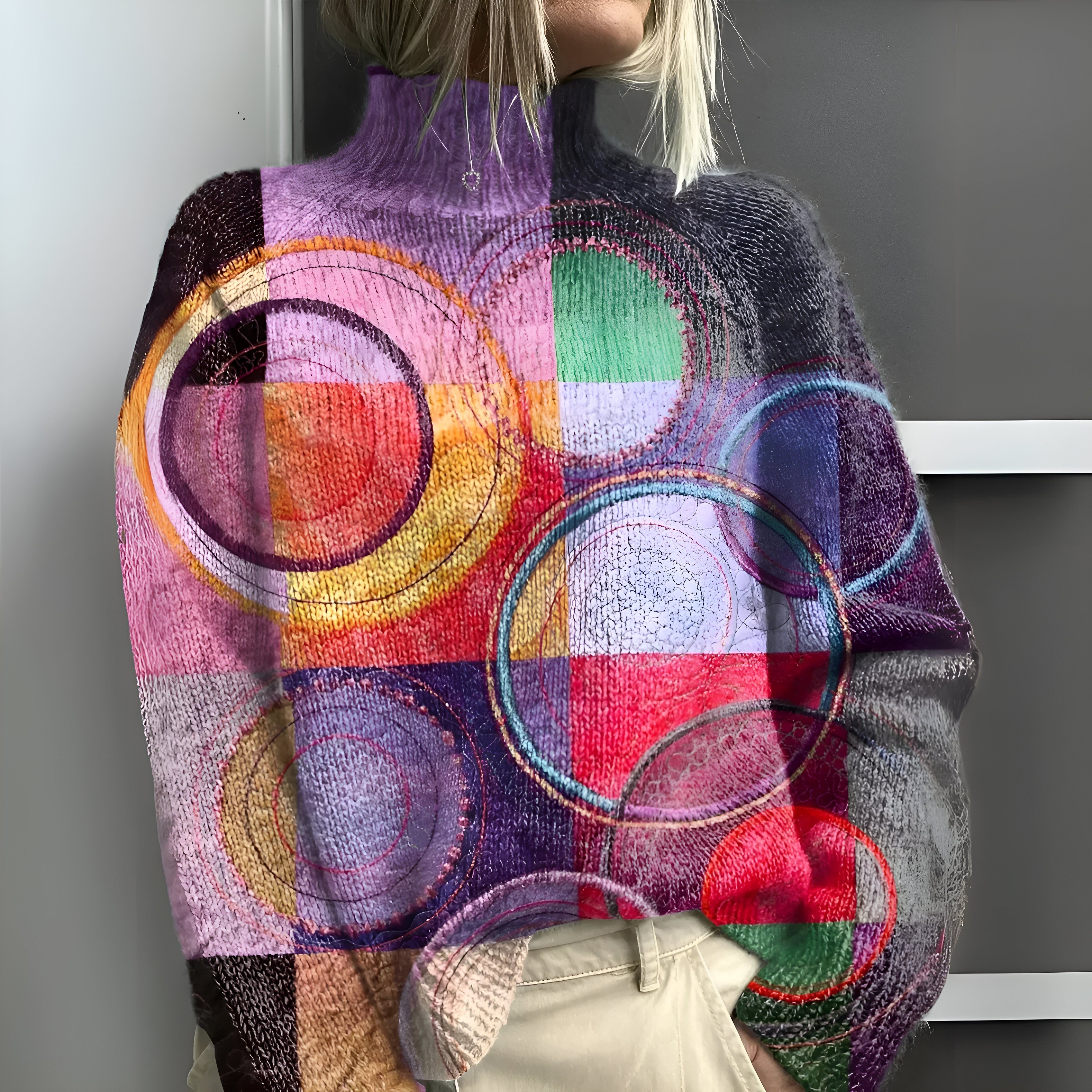 ÉDITH™ | Pull Col Roulé Patchwork (1+1 offert)