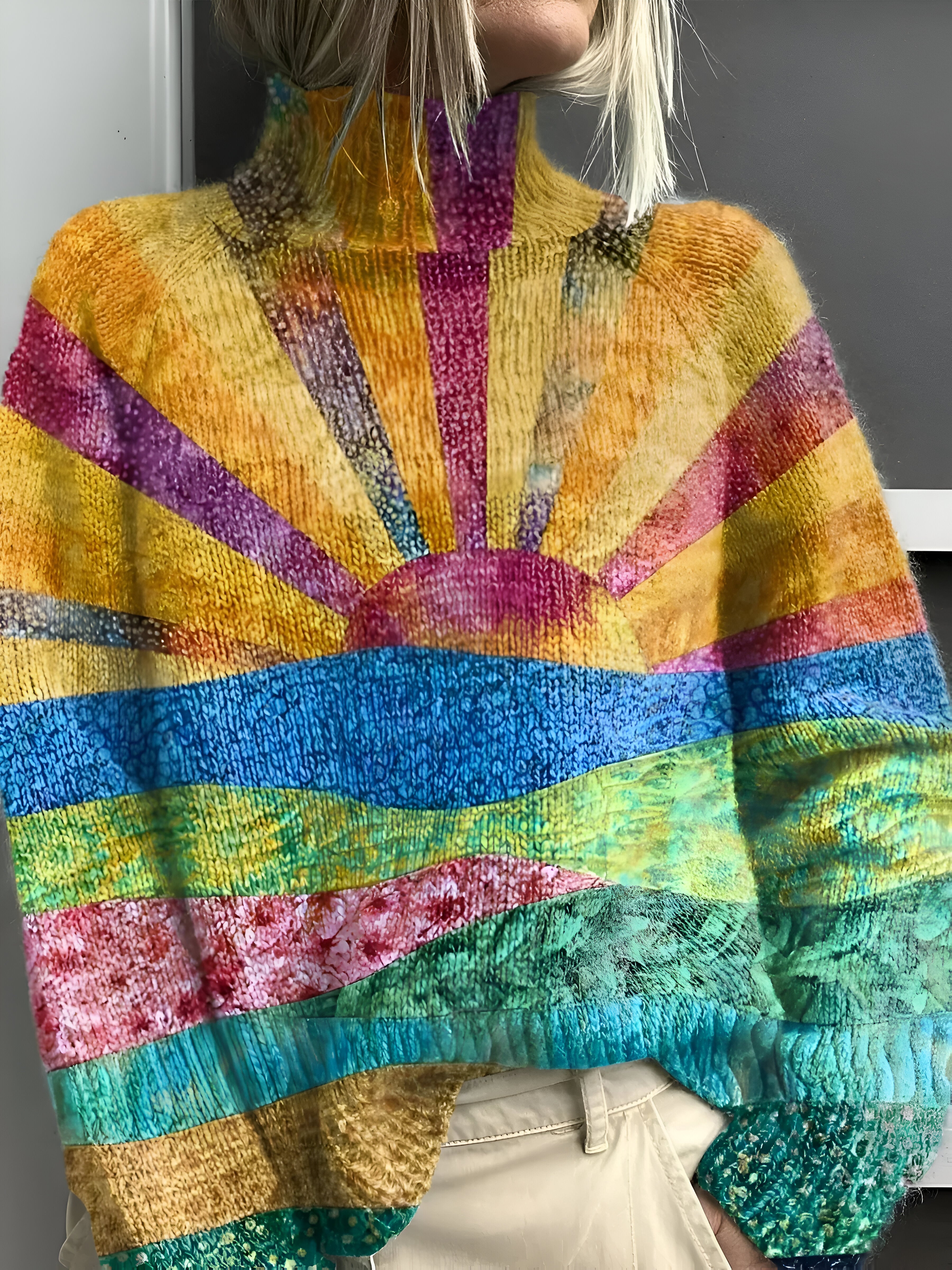 ÉDITH™ | Pull Col Roulé Patchwork (1+1 offert)