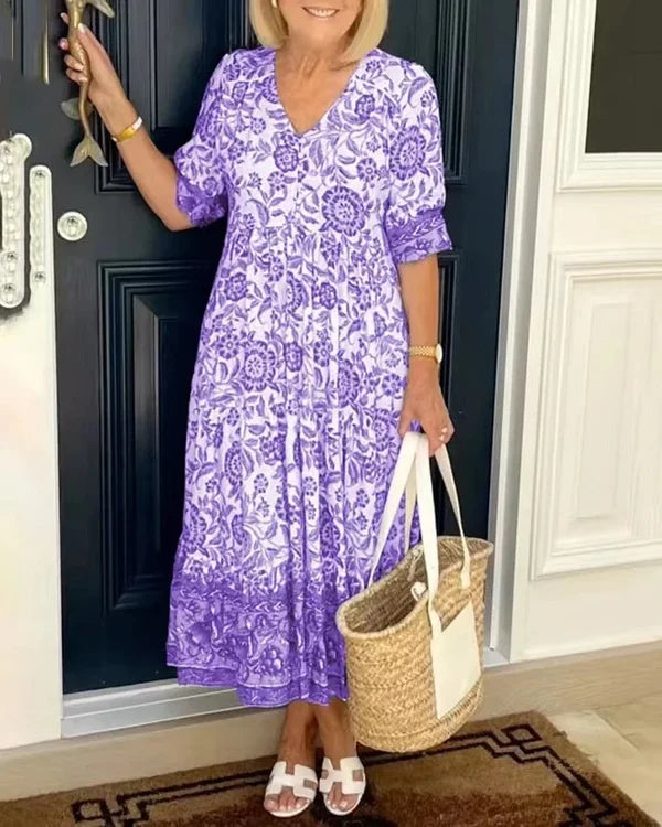Caroline | Robe Élégante à Col Haut