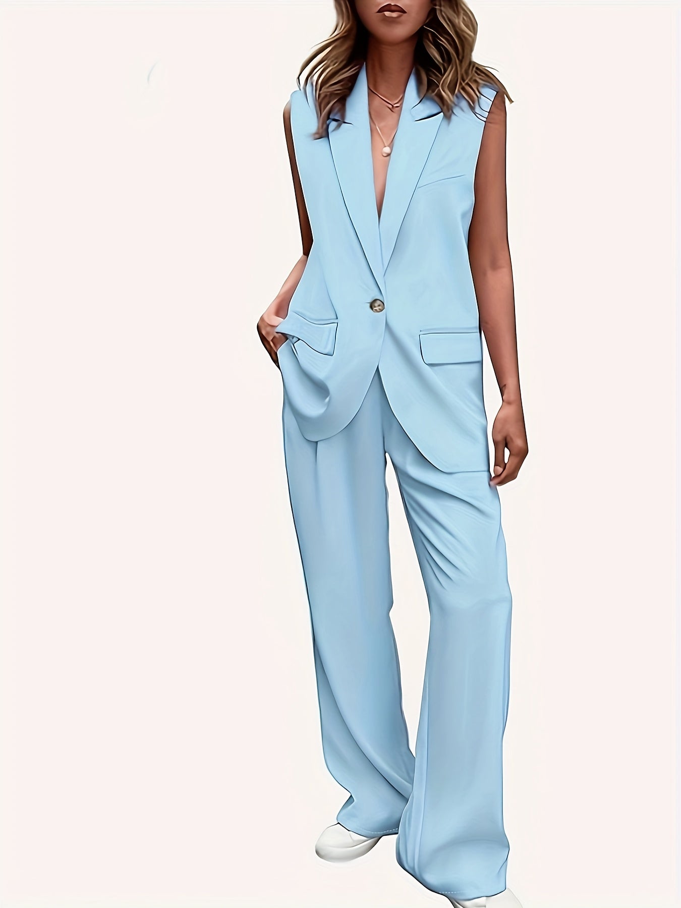 Juliette™ | Ensemble Veste Sans Manches et Pantalon Élégant – Look Chic Toute Saison