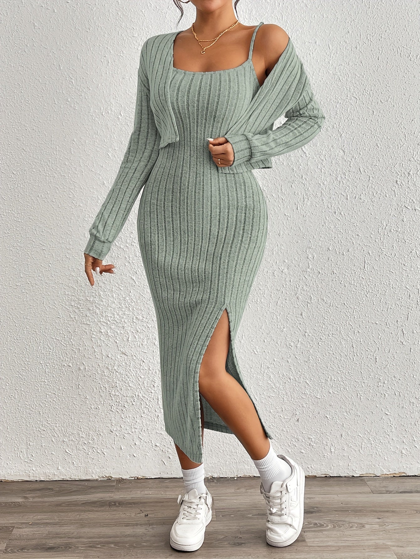 Eva™ | Ensemble Deux-Pièces Fleece Sportif avec Veste – Look Élégant et Confortable