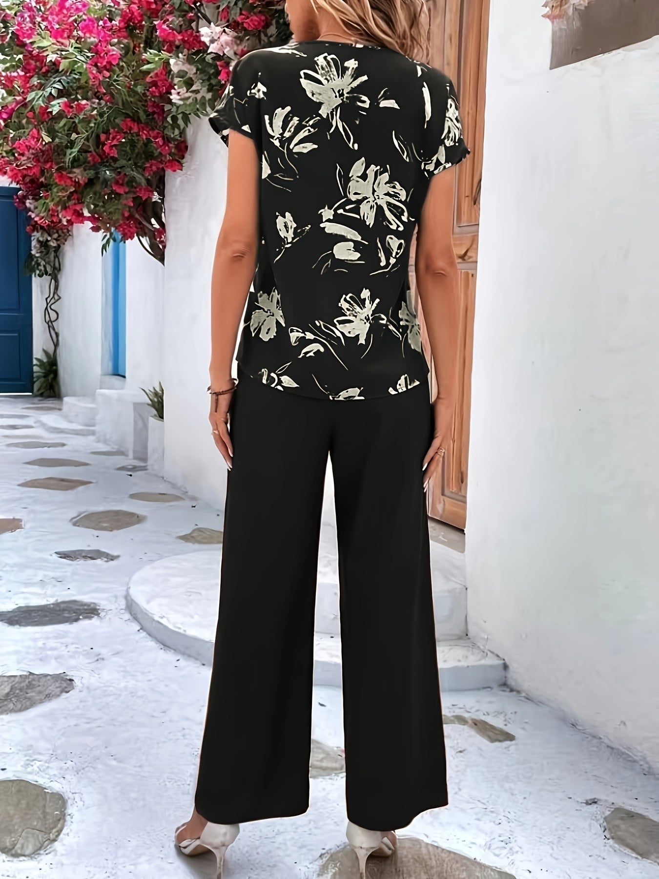 Aurélie™ | Ensemble Tailleur Élégant avec Imprimé Fleurs – Look Décontracté et Raffiné