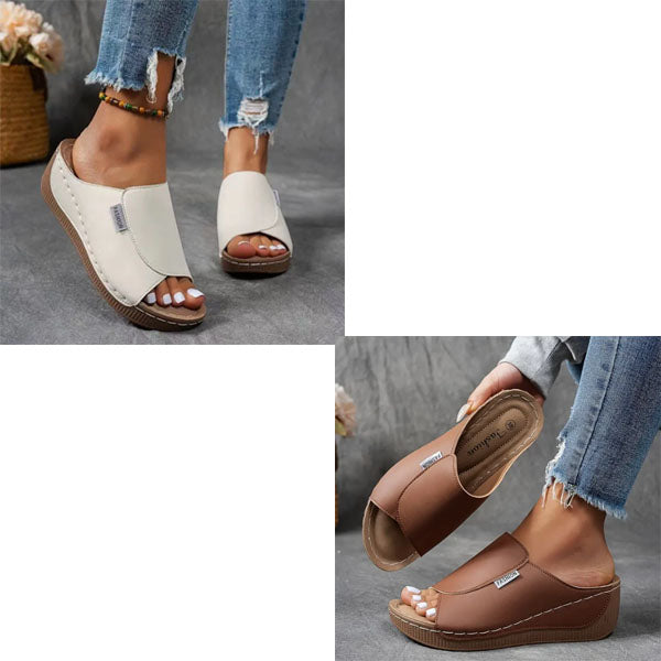 Calma™ | Slides confortables avec soutien de la voûte plantaire – Sandales femme unies – Respirantes