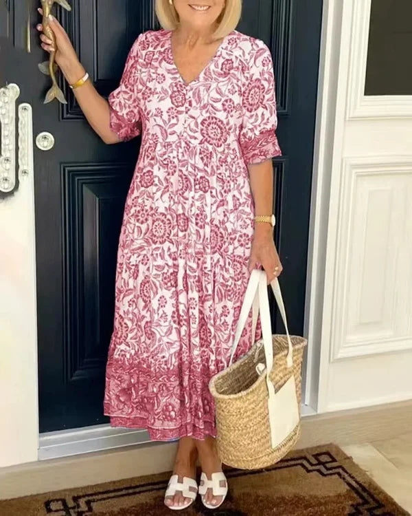 Caroline | Robe Élégante à Col Haut