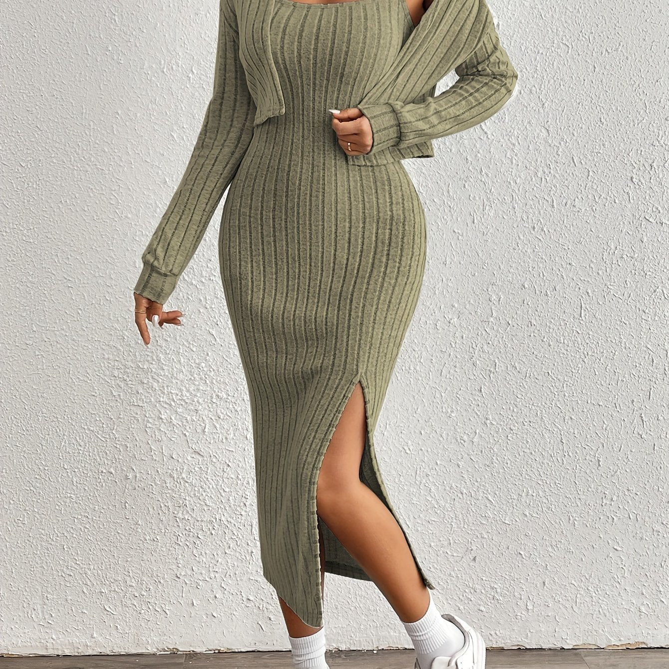 Eva™ | Ensemble Deux-Pièces Fleece Sportif avec Veste – Look Élégant et Confortable