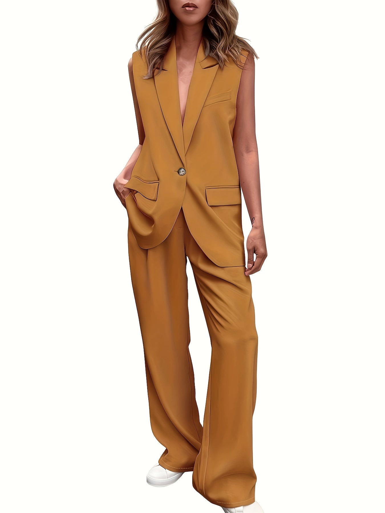 Juliette™ | Ensemble Veste Sans Manches et Pantalon Élégant – Look Chic Toute Saison