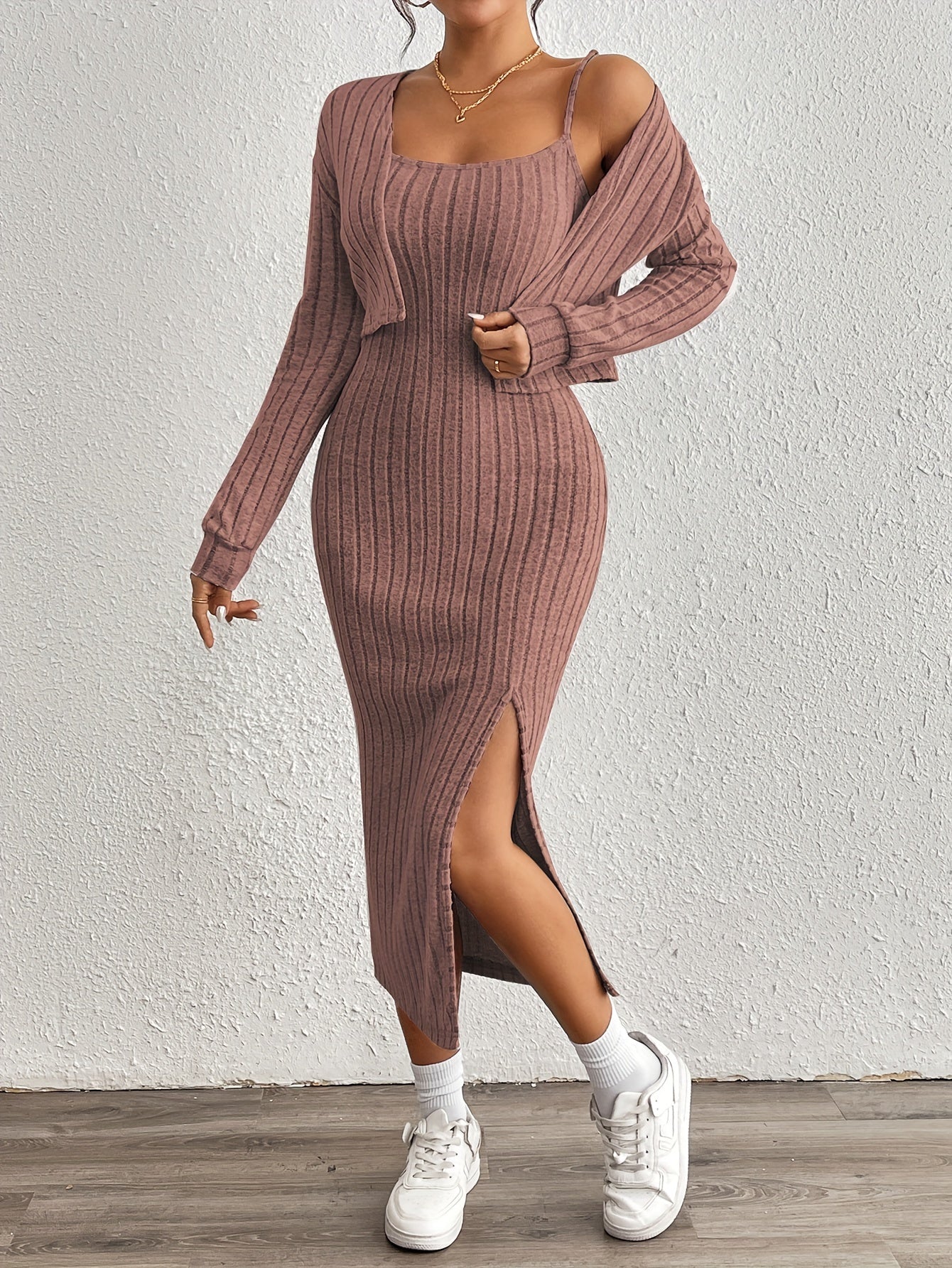 Eva™ | Ensemble Deux-Pièces Fleece Sportif avec Veste – Look Élégant et Confortable