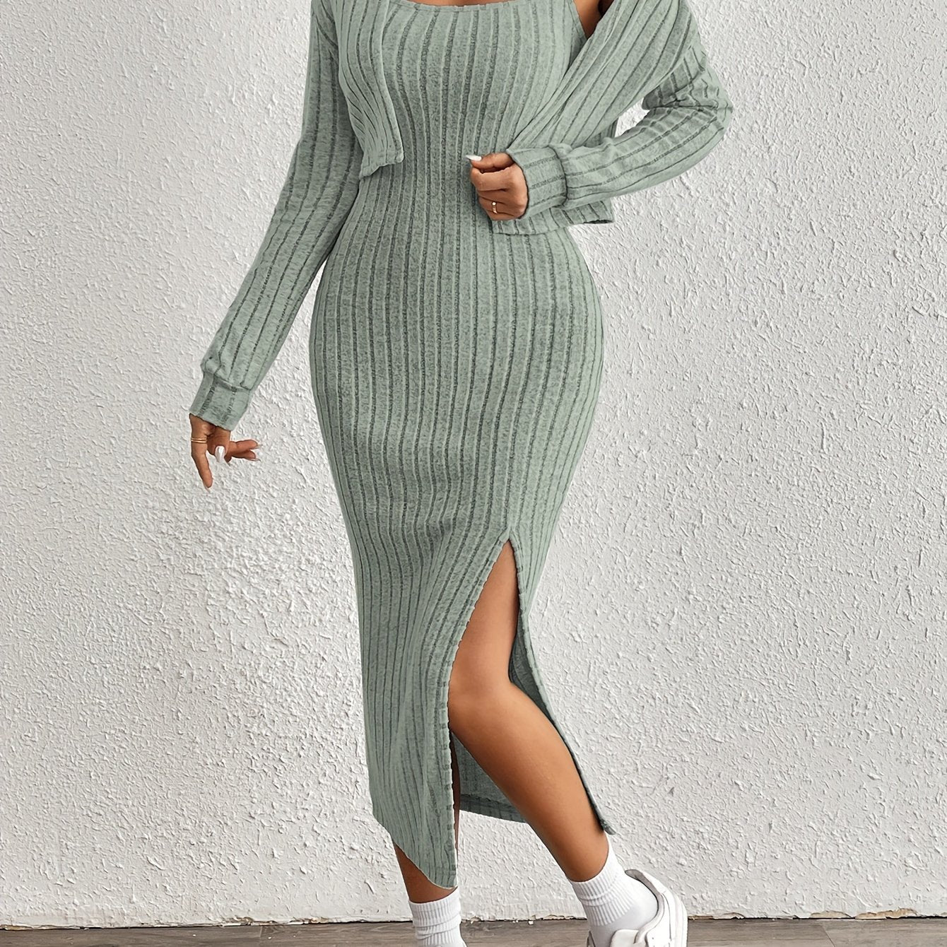 Eva™ | Ensemble Deux-Pièces Fleece Sportif avec Veste – Look Élégant et Confortable