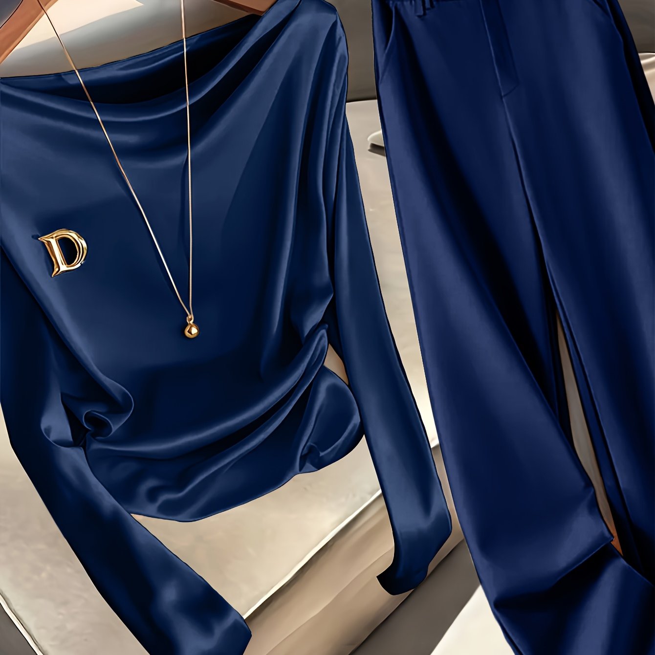 Dominique™ | Premium Ensemble Haut Manches Longues et Pantalon Slim – Look Élégant Polyvalent