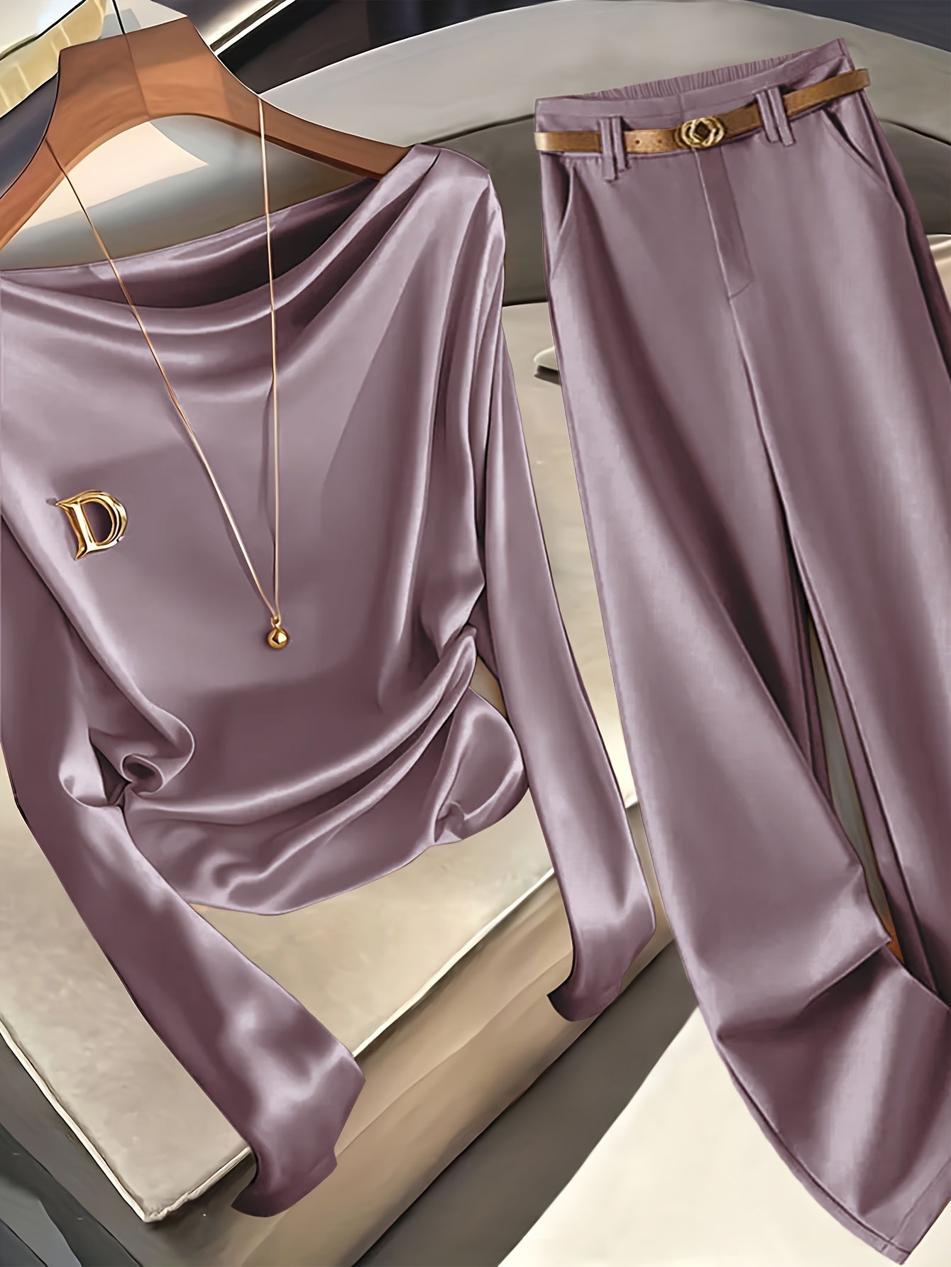 Dominique™ | Premium Ensemble Haut Manches Longues et Pantalon Slim – Look Élégant Polyvalent