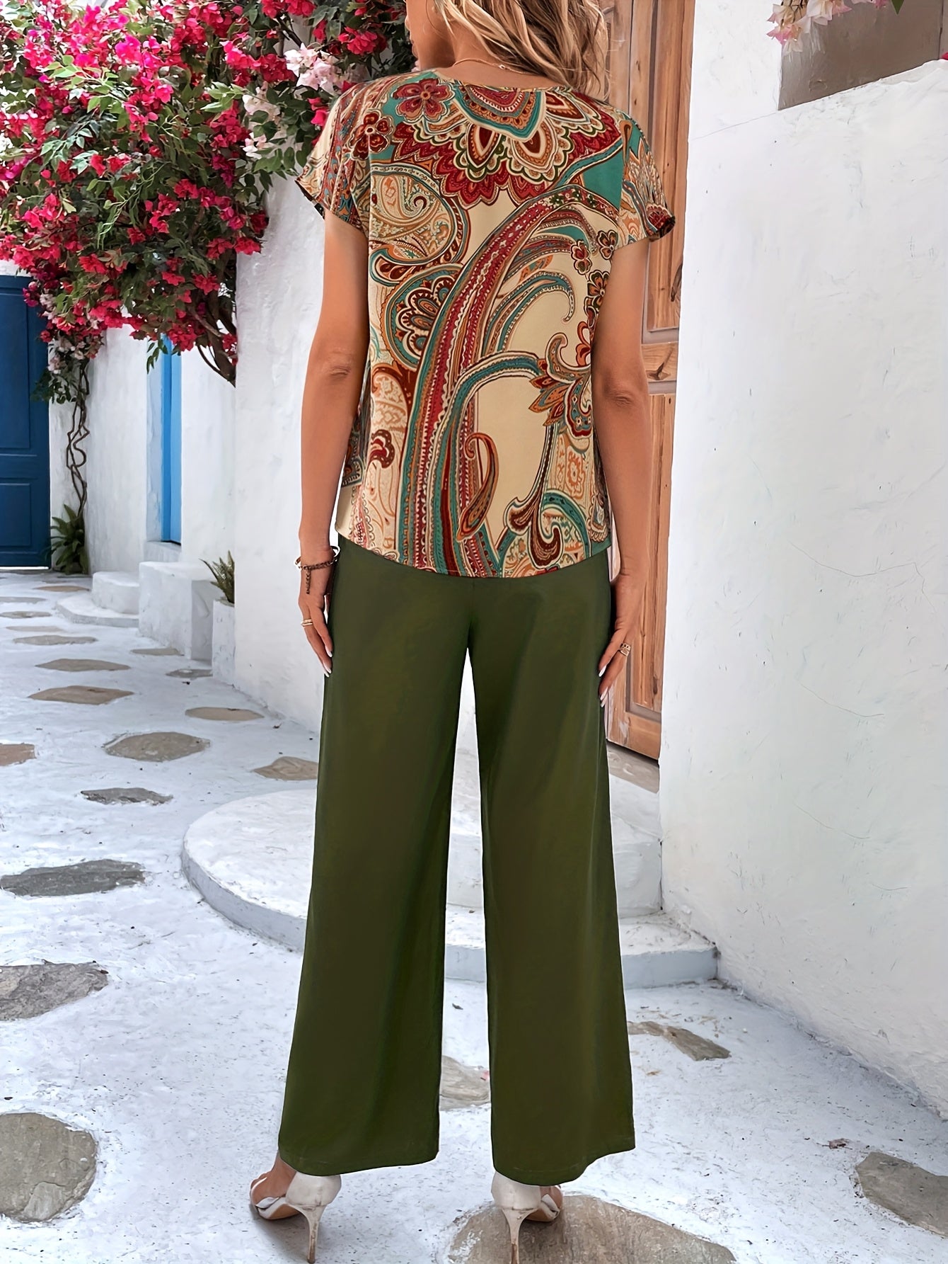 Aurélie™ | Ensemble Tailleur Élégant avec Imprimé Fleurs – Look Décontracté et Raffiné