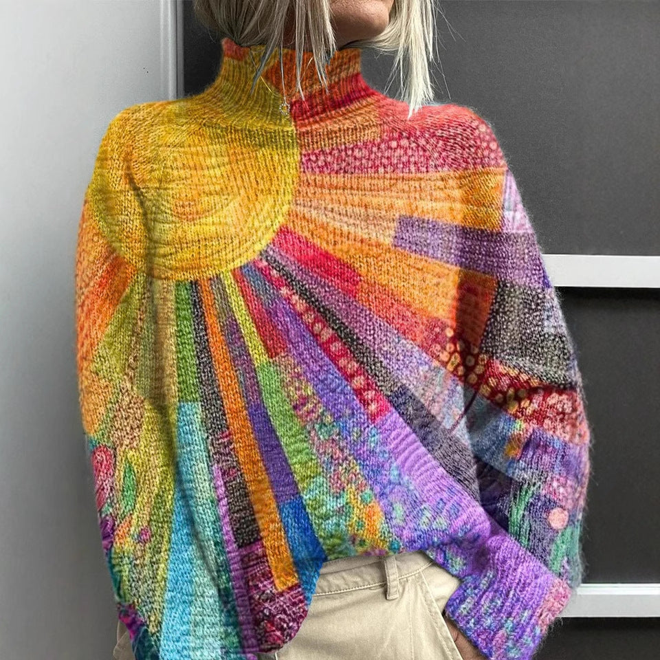 ÉDITH™ | Pull Col Roulé Patchwork (1+1 offert)