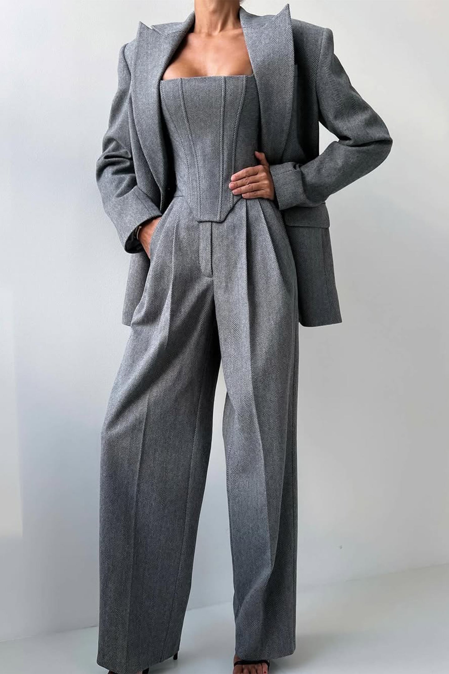 Dolce™ | Premium Ensemble à Trois Pièces avec Blazer Double Boutonnage