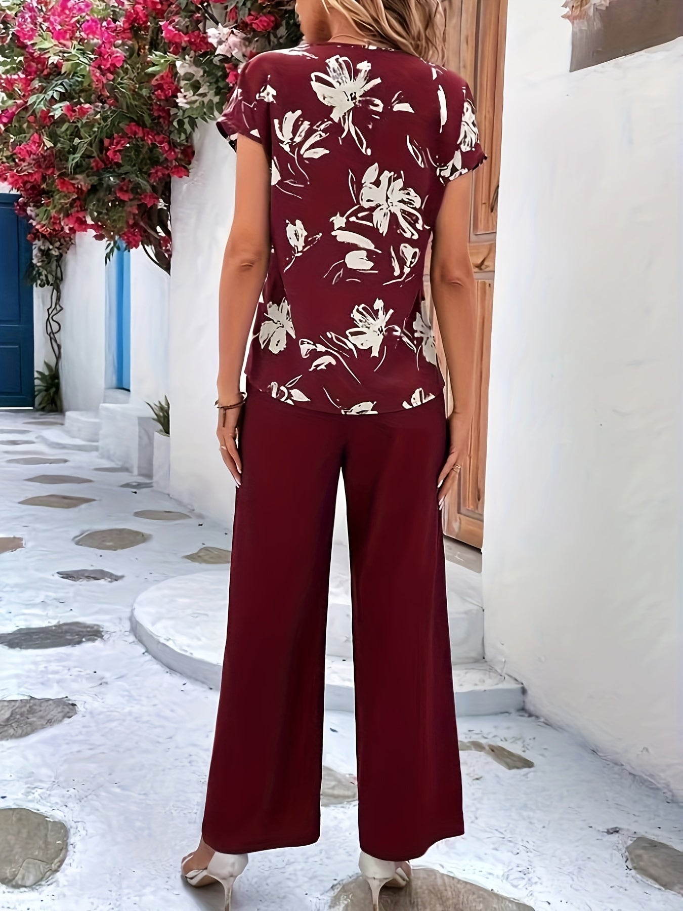 Aurélie™ | Ensemble Tailleur Élégant avec Imprimé Fleurs – Look Décontracté et Raffiné