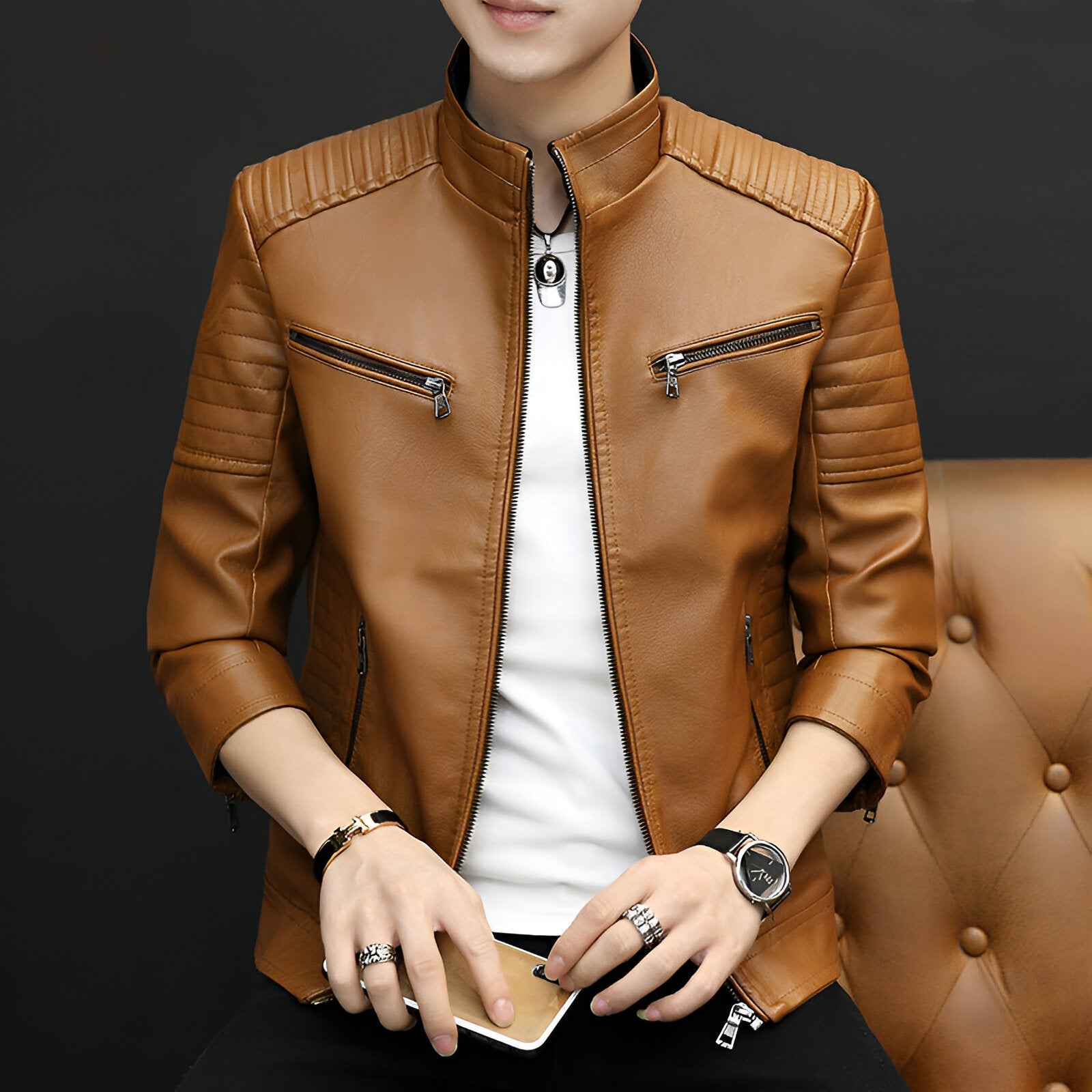 Audrey™ | Veste en Cuir Intemporelle