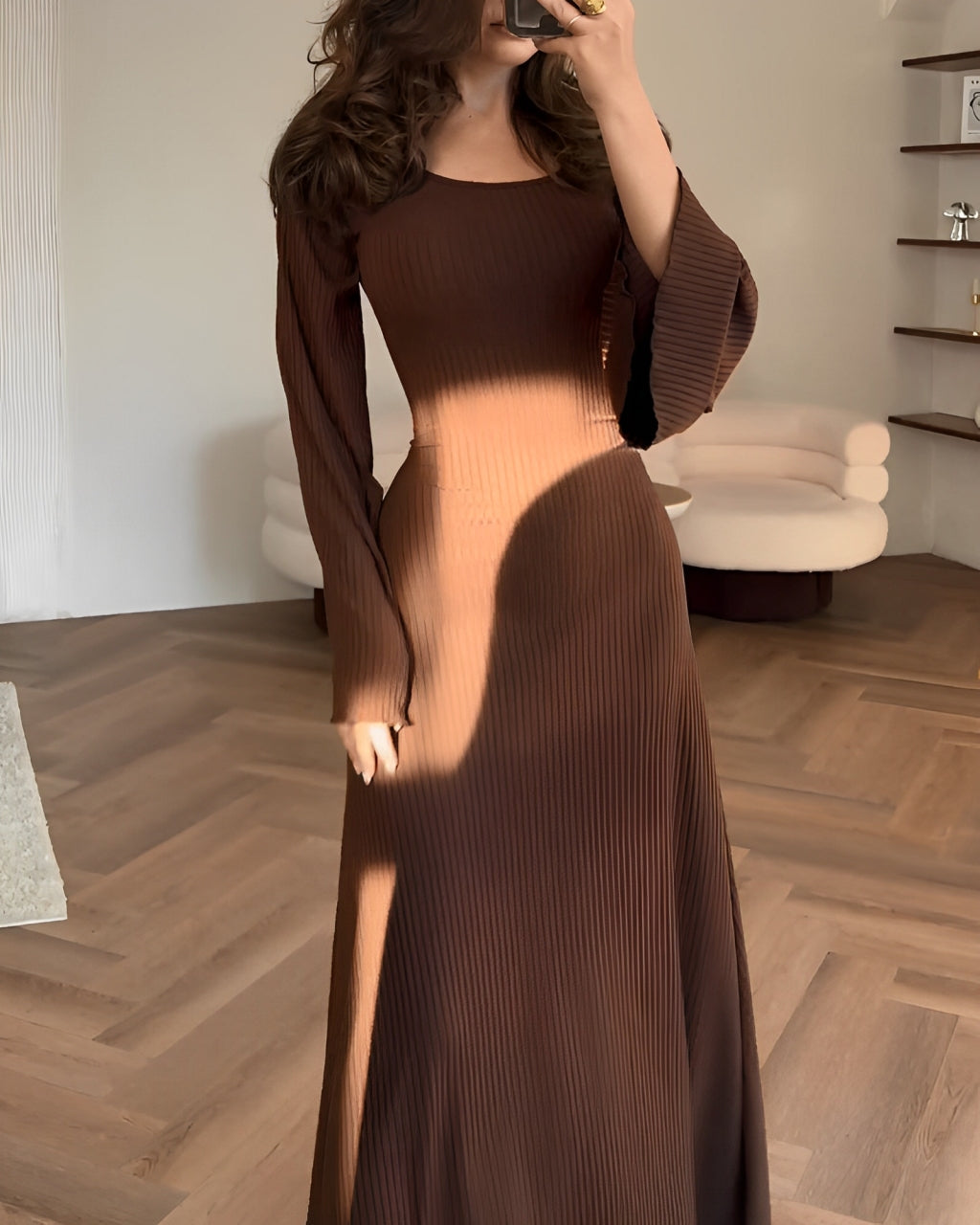 Chloé™ | Robe Maxi Tricotée Élégante