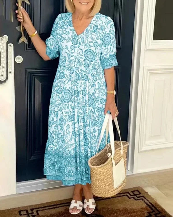Caroline | Robe Élégante à Col Haut